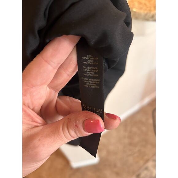 White House Black Market Black Scallop Tiered Mini A line Dress Size 00 - Picture 7 of 9